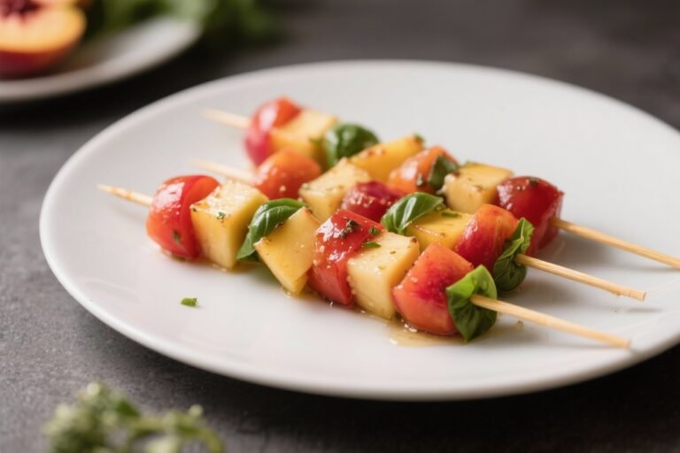 Caprese Skewers With Diced Peaches – Fresh, Simple, and Bright