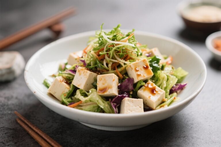 Japanese Marinated Salad With Diced Tofu – Light, Fresh, and Full of Flavor