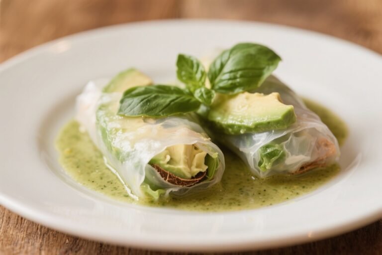 Avocado Summer Rolls With Coconut-Basil Sauce – Fresh, Creamy, and Bright