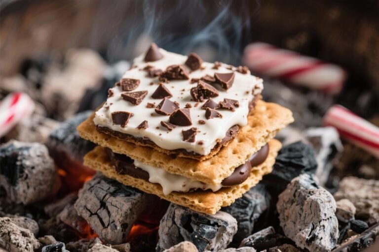 Choc Chip Peppermint S’mores Over Coals – A Fresh, Gooey Twist on a Campfire Classic