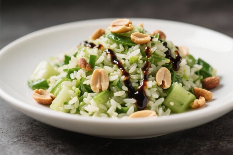 Green Rice Salad With Balsamic Vinaigrette and Pine Nuts – Fresh, Nutty, and Satisfying