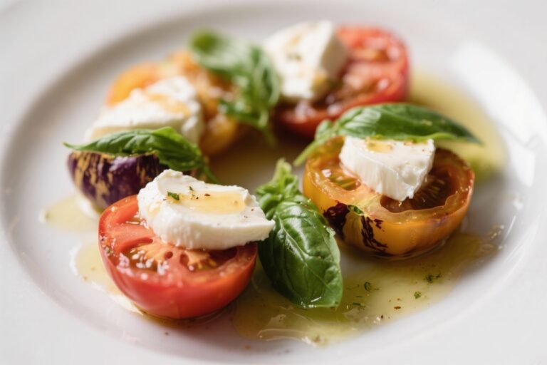Heirloom Tomatoes With Basil & Buffalo Mozzarella – A Simple, Fresh Classic