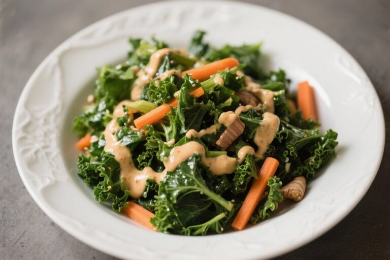 Kale Salad With Carrot-Ginger Dressing – Bright, Crunchy, and Satisfying