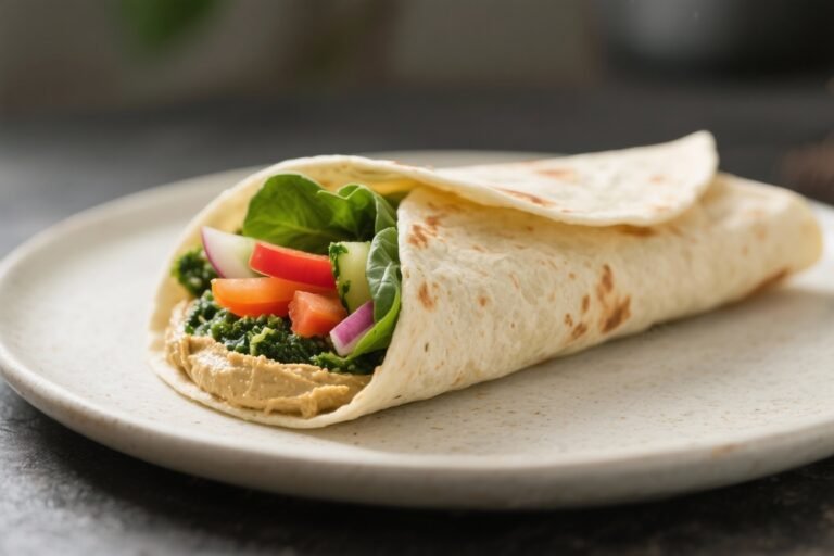 Spinach Hummus Wrap With Crisp Vegetables – Fresh, Fast, and Satisfying