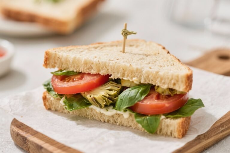 Tomato, Basil, and Artichoke Picnic Sandwich – Simple, Fresh, and Perfect for Sharing