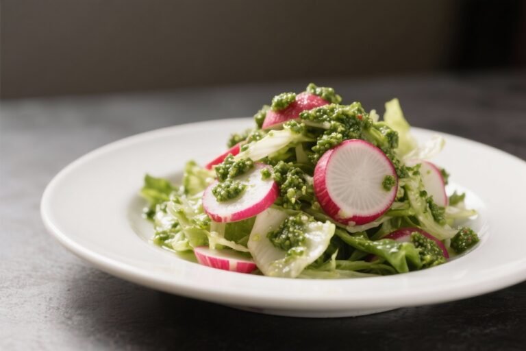 Radish Salad With Radish Green Pesto – Fresh, Peppery, and Bright