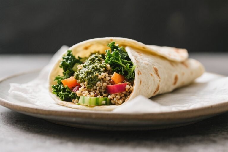 Quinoa Veggie Wrap With Kale Pesto – Fresh, Bright, and Satisfying