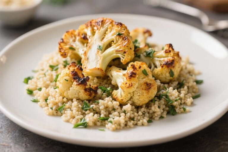 Roast Cauliflower with Herbed Couscous – A Bright, Simple Weeknight Meal