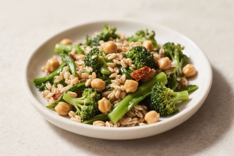 Farro & Broccoli Rabe Salad With Roasted Chickpeas – Hearty, Bright, and Satisfying
