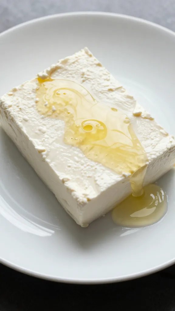 block of feta in brine on white ceramic plate