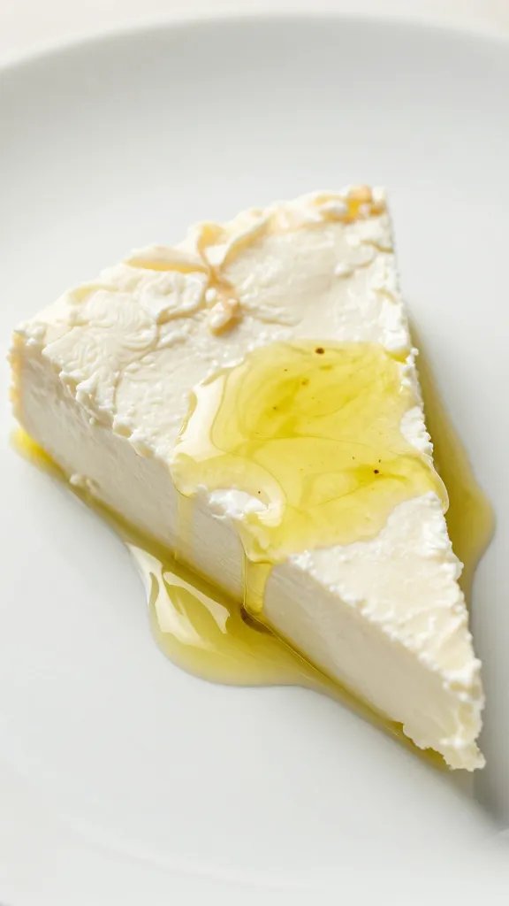 Wedge of budget feta with olive oil drizzle