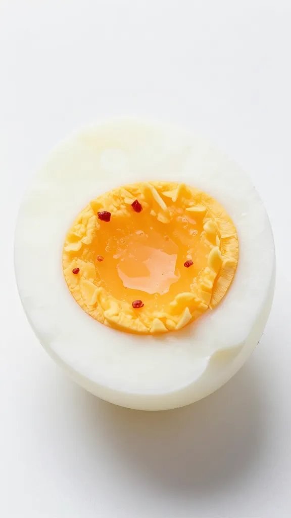 single hard-boiled egg halved with paprika