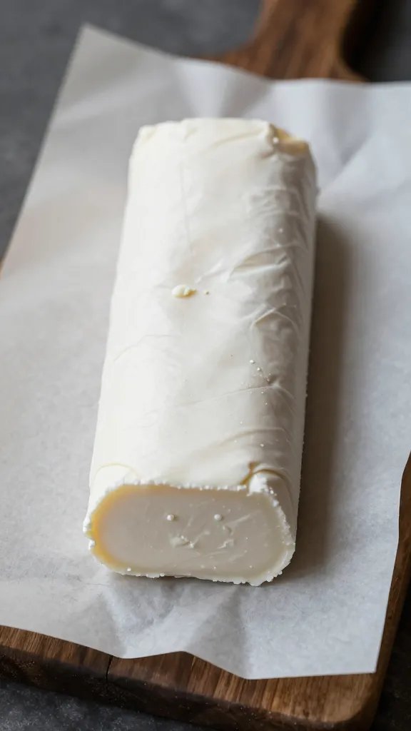 chilled goat cheese log wrapped in parchment