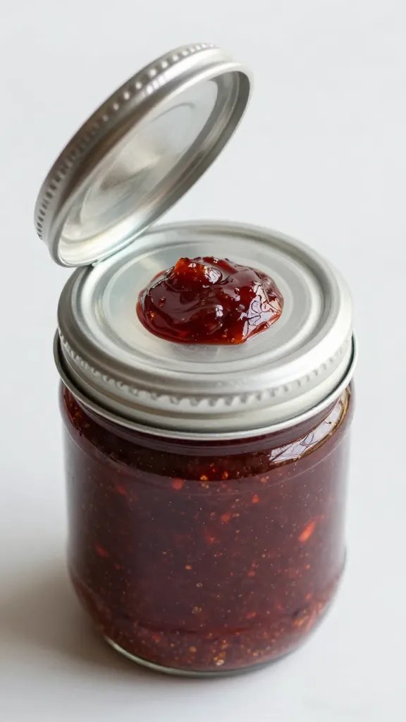 airtight mason jar lid being twisted onto tapenade jar