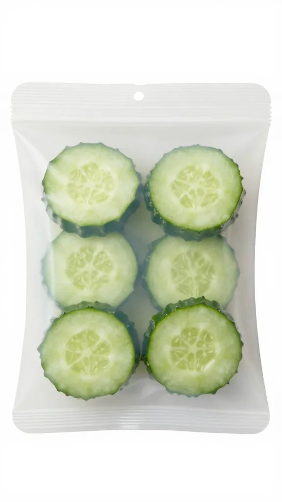 reusable silicone snack bag filled with sliced cucumbers