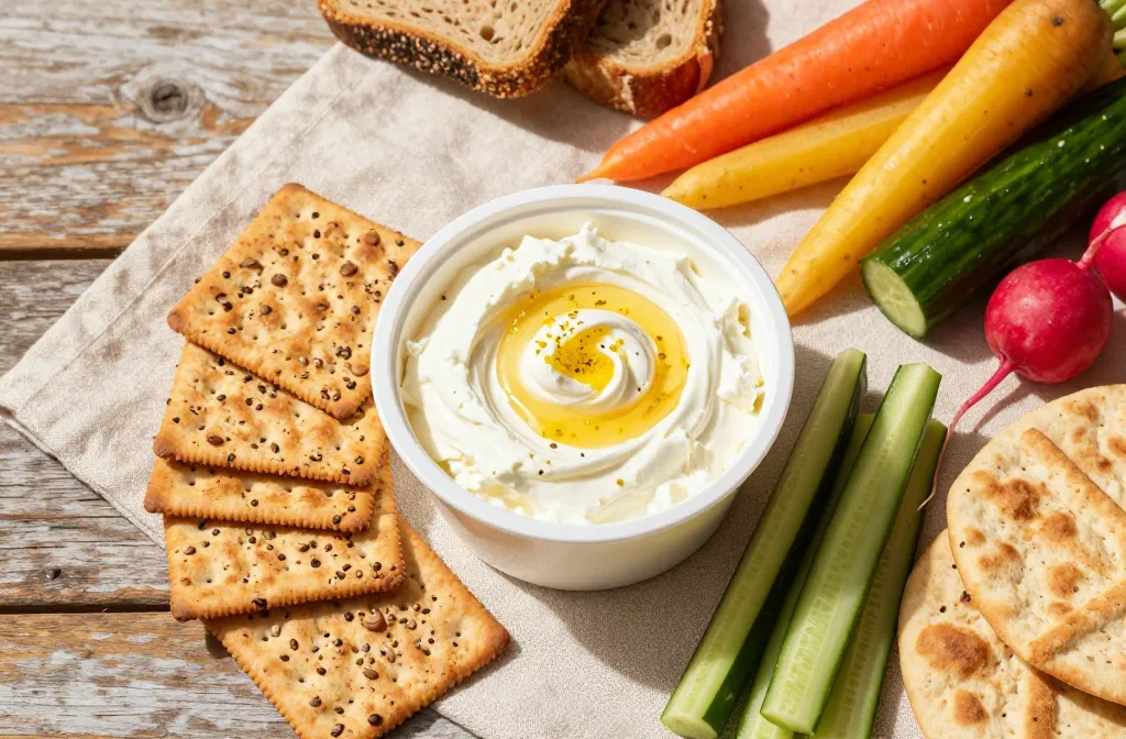 Honey Whipped Goat Cheese Picnic Pairings: Crackers, Veggies, Bread + What Travels Best