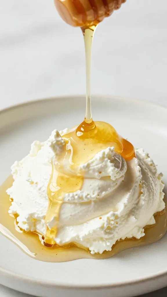 honey drizzle over whipped goat cheese mound