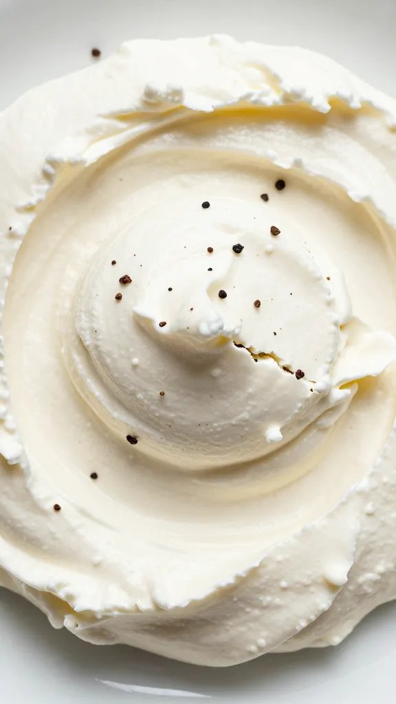 cracked black pepper on whipped goat cheese swirl