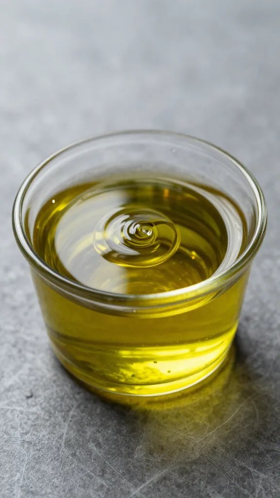 medium-bodied olive oil swirl in small glass ramekin