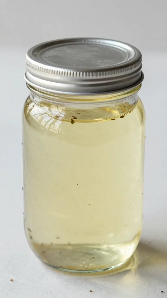 single airtight mason jar with herb-infused oil