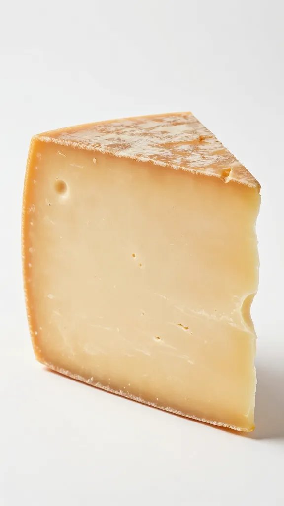Aged cheddar block with crumbly edge, natural light