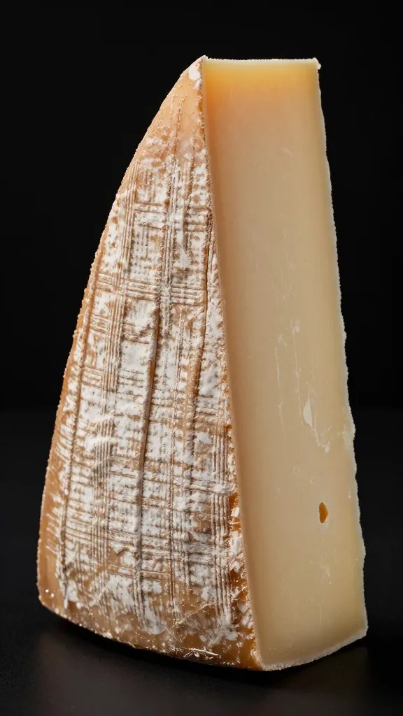 wedge of manchego cheese with natural rind detail