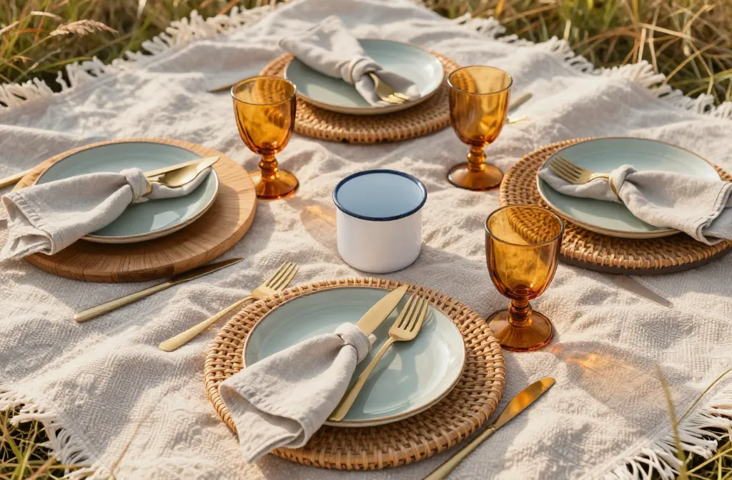 Viral Guide: 10 Boho Picnic Place Settings That Don'T Slide Around on Fabric