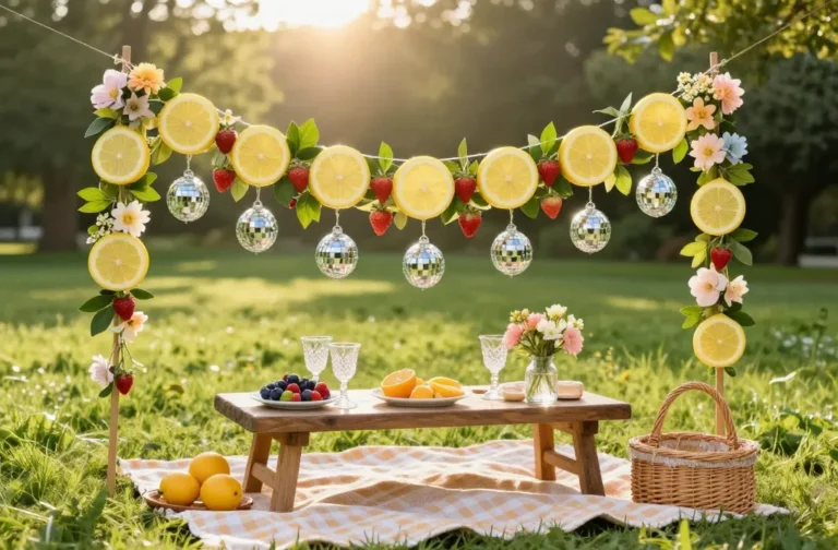 Viral 10 Themed Picnic Garland Ideas (Lemon, Strawberry, Floral, Disco…)