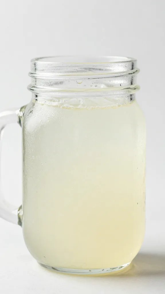 single mason jar of lemonade with condensation