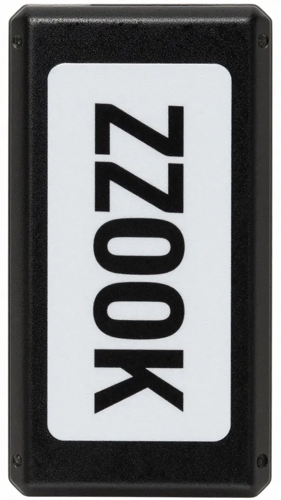 2700K label on string light battery pack, closeup