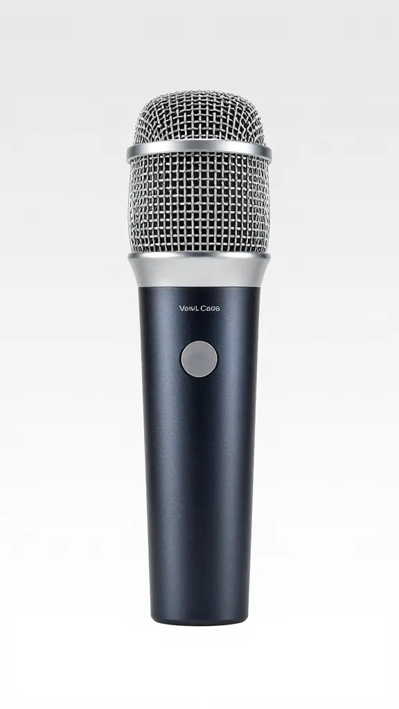 single wireless tabletop microphone, soft studio lighting
