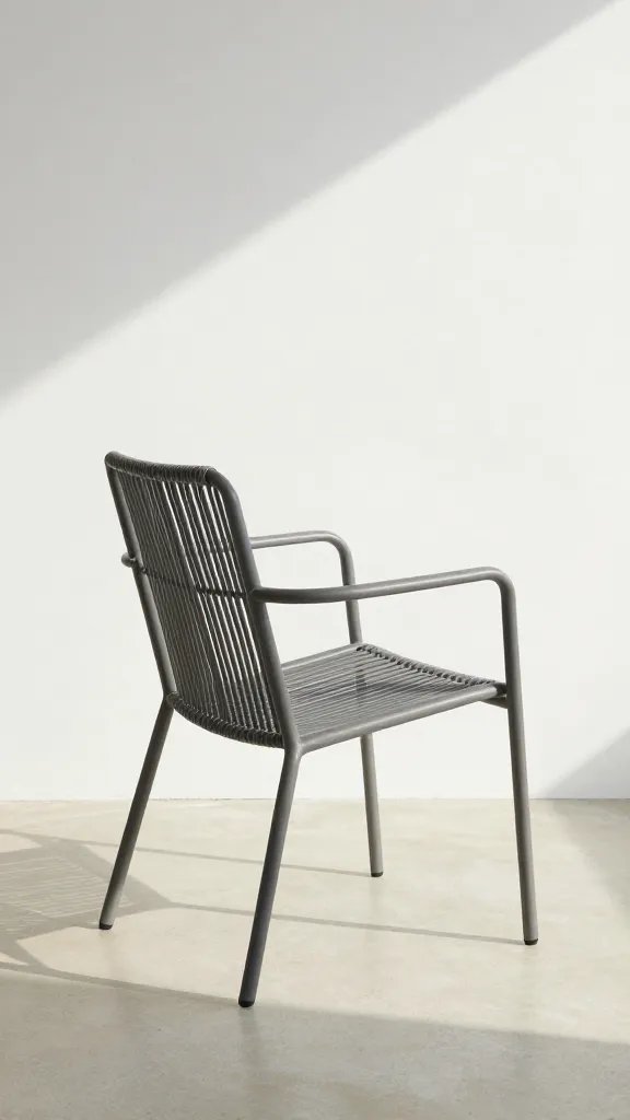 patio chair facing away from low sun