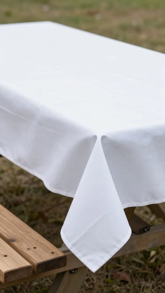 wide U tablecloth clip gripping thick picnic table