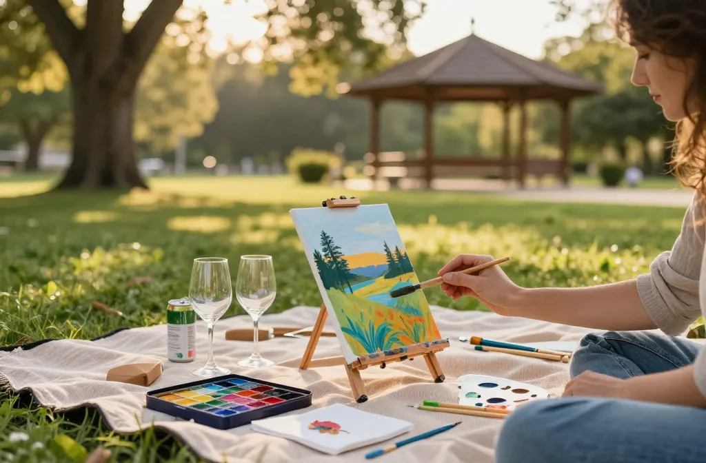 How to Host a "Paint and Sip" Picnic Date Without Stress