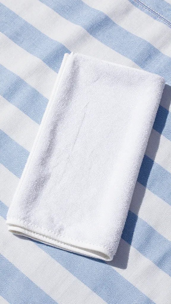 lint-free microfiber towel folded on picnic blanket