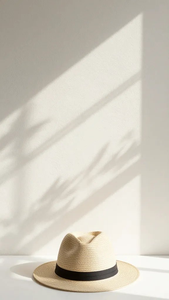sunhat casting dappled shade over blank canvas