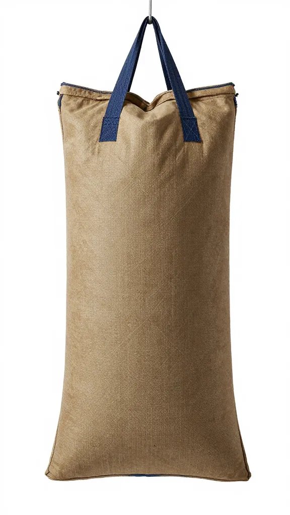 weighted canvas sandbag holding rug edge