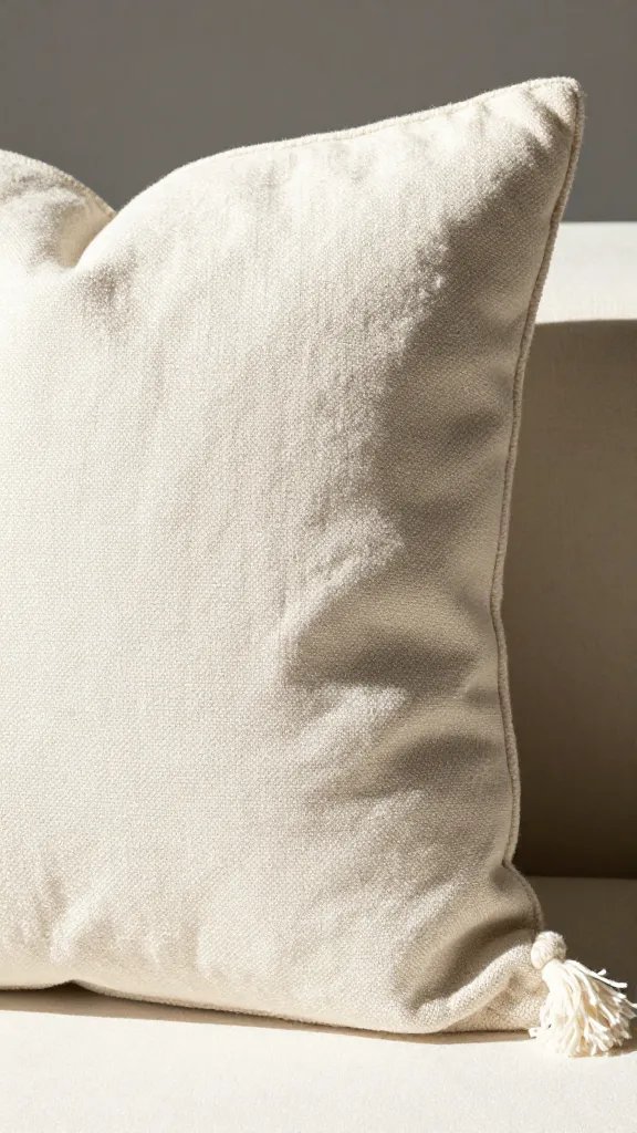 textured tassel corner of boho pillow in sun