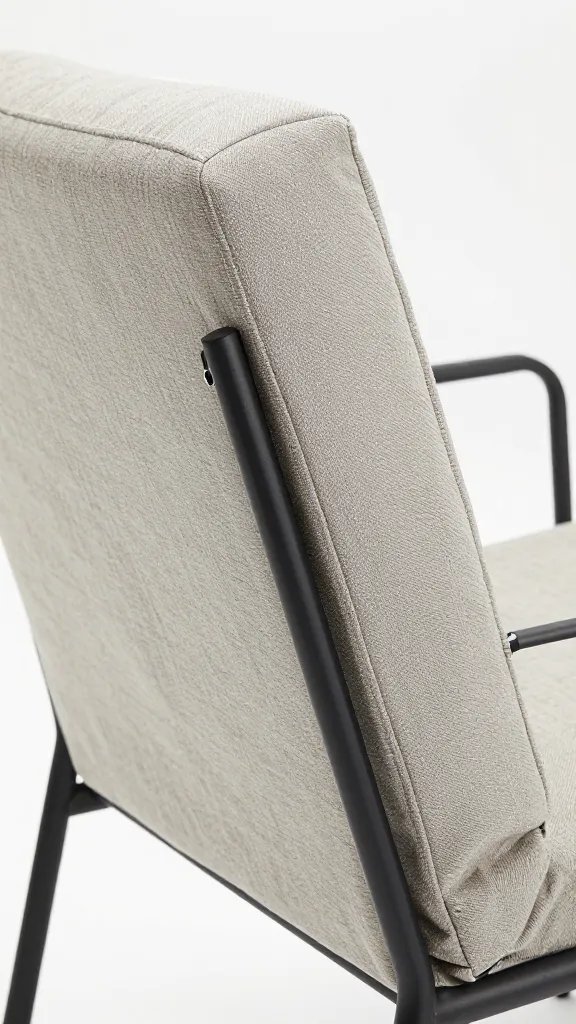 folded cushion chair with carry strap detail