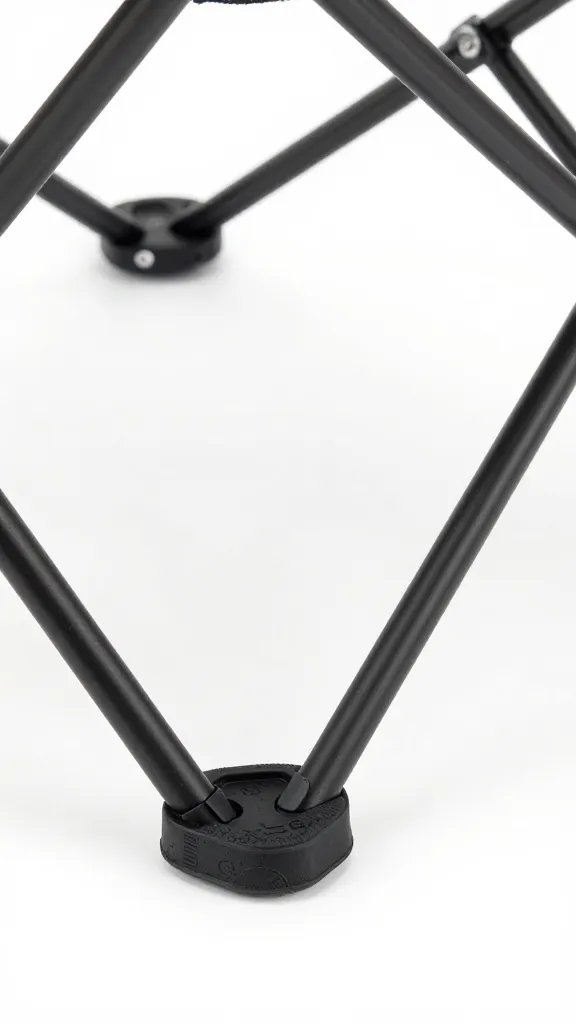 non-slip rubber feet on picnic folding chair leg