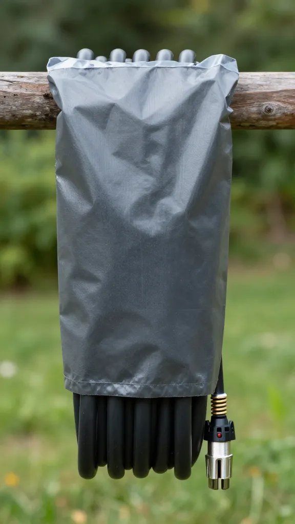 coiled outdoor extension cord with in-use weatherproof cover