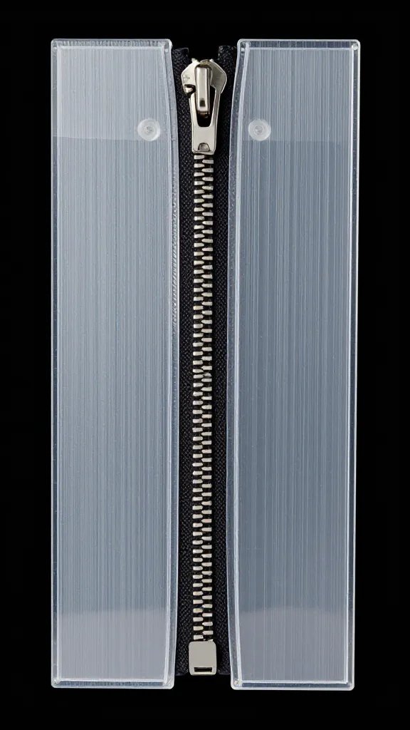 clear vinyl sidewall panel zipper pulled halfway closed