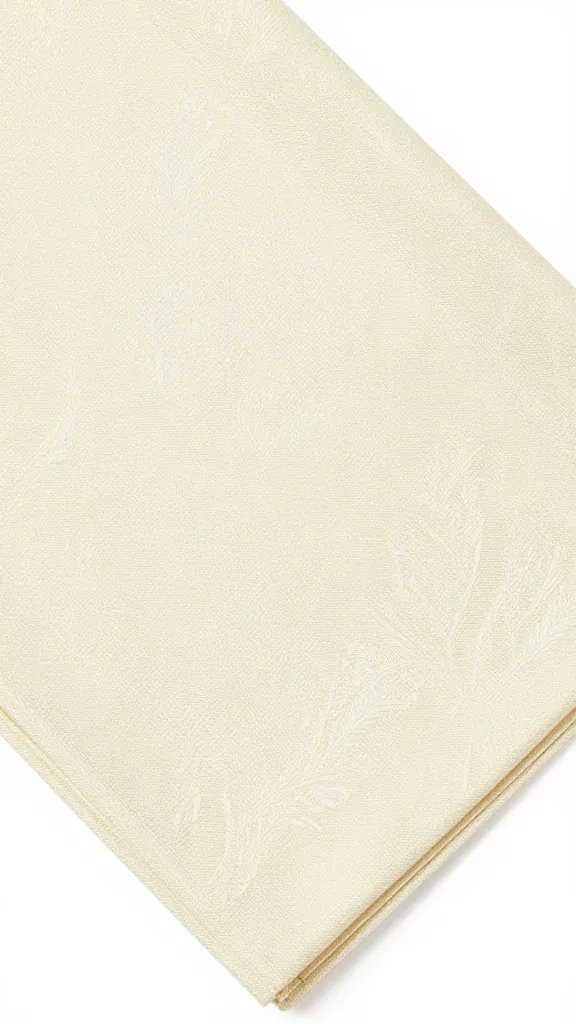 champagne damask napkin, subtle jacquard pattern closeup