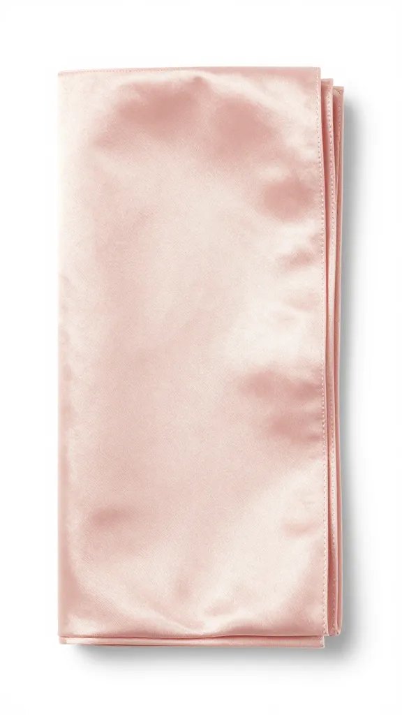 blush satin napkin, rolled edge, specular shine