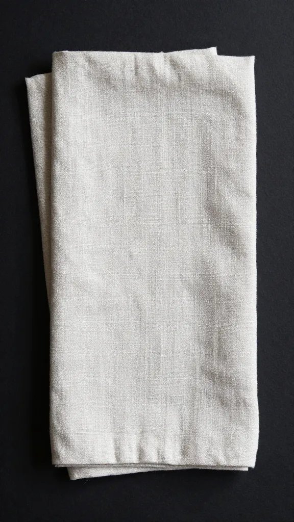 natural flax linen napkin, visible slub weave detail