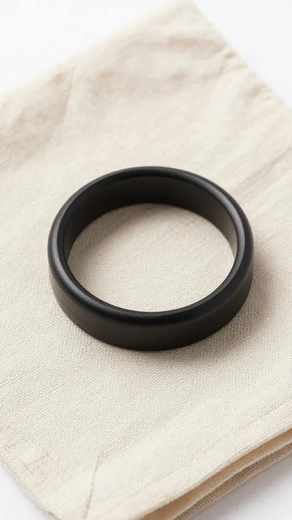 closeup of hot-glue napkin ring on linen napkin