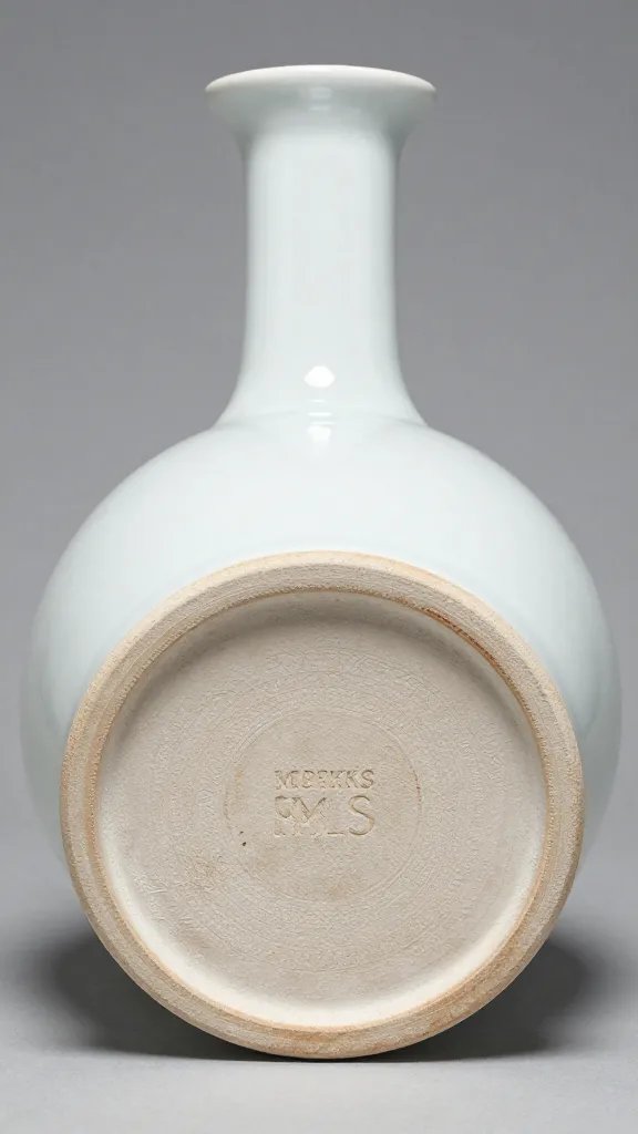 Maker’s mark stamped on porcelain vase base