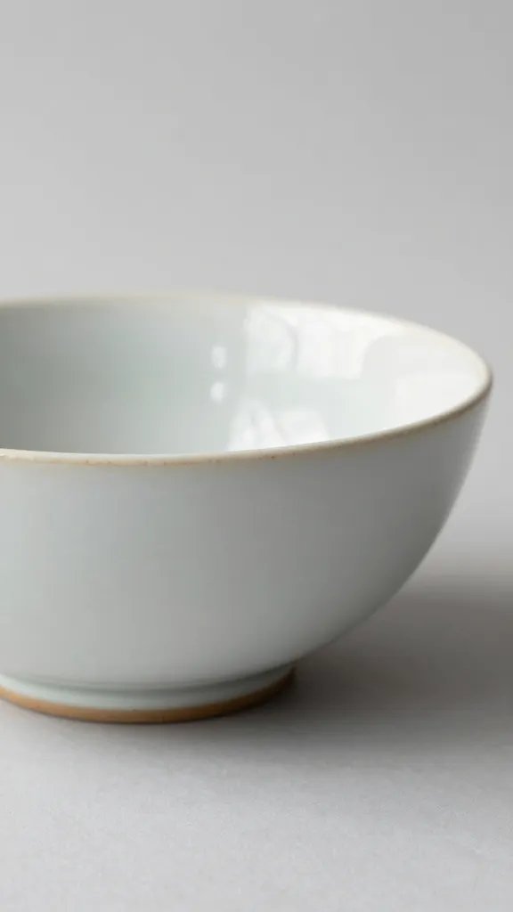 Even-glazed stoneware bowl rim detail