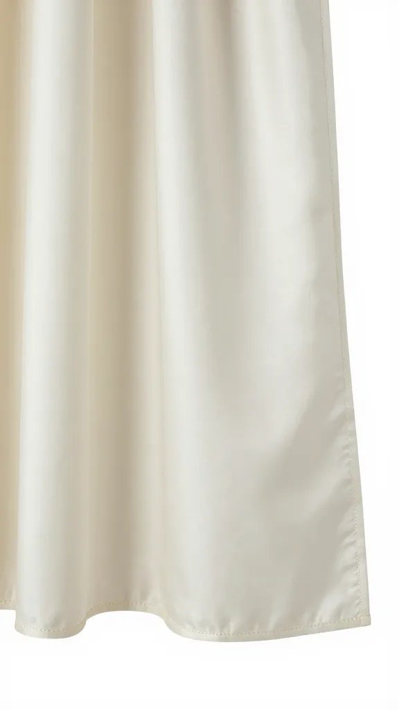 Silk curtain edge with hand-stitched hem