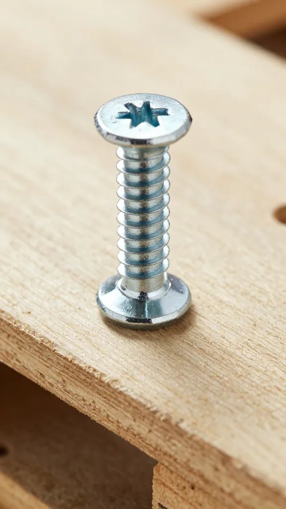 countersunk screw head flush in pallet board